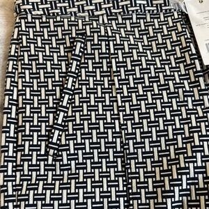 Tory Burch Black and White Geometric Ankle Pants